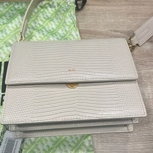 JW Pei mini flap cross body- ivory lizard